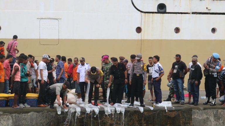 Polisi gagalkan penyelundupan Sopi, dengan modus kemasan peti tomat di Pelabuhan Yos Sudarso Ambon